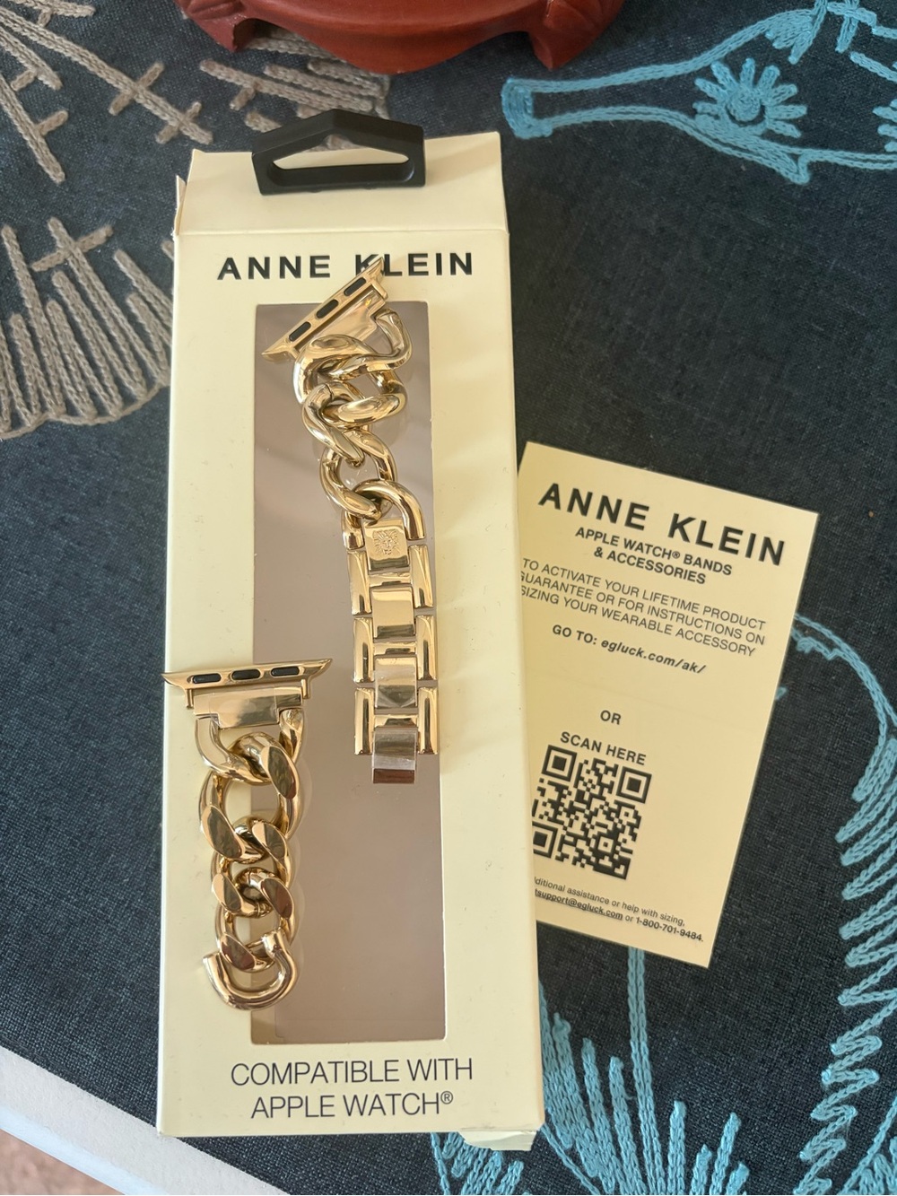 Anne Klein Gold Tone Chain-Link Apple Watch Band